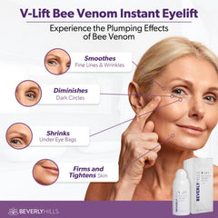 BEVERLY HILLS V-LIFT serum-dispense drop demonstrates easy, controlled application.