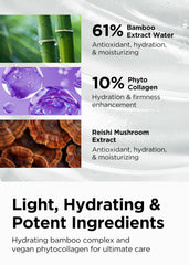 BE+WANTS Bamboo Water image highlights refreshing moisture for the delicate under-eye area.
