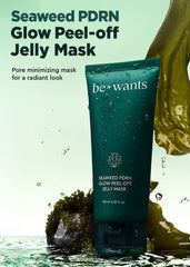 BE+WANTS Seaweed PDRN jelly mask spread on face for even exfoliation