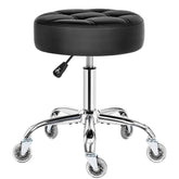 BEWISHOME rolling stool with black seat and wheels for smooth salon mobility