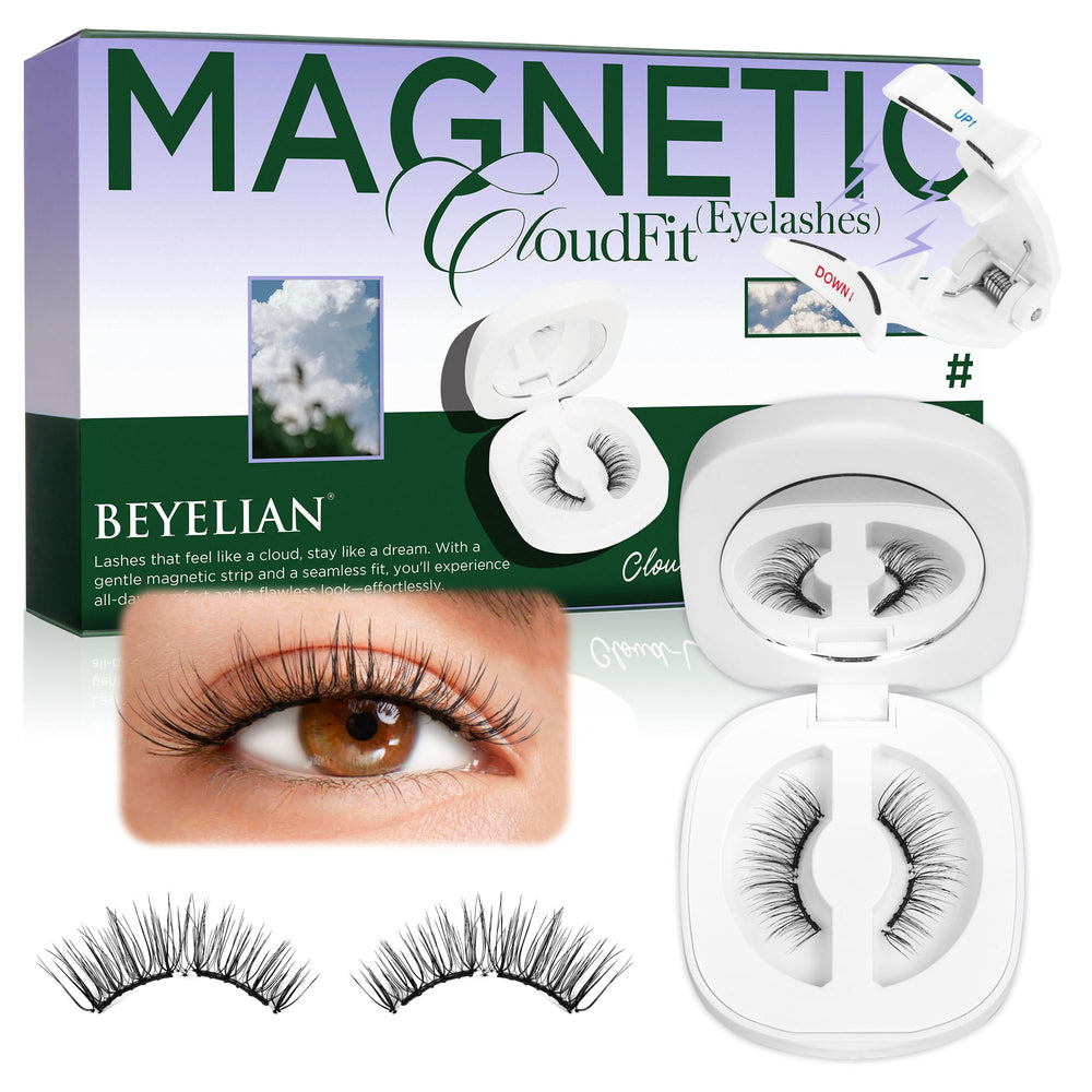 BEYELIAN magnetic eyelashes applicator kit closeup shows soft magnets for gentle daily wear.