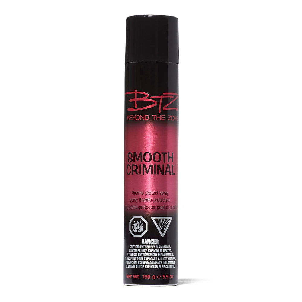Beyond the Zone Thermo Protect Spray bottle closeup highlights heat protection for hair.