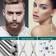 BEZOX curved blade scissors ideal for shaping eyebrows and lashes.