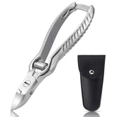 BEZOX heavy-duty toenail clippers in silver for thick nails and precision.