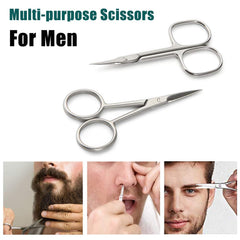 BEZOX two-piece scissors set shown in polished chrome finish for versatile grooming.