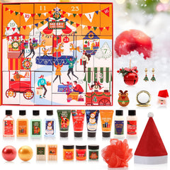 BFFLOVE Advent Calendar 2025 luxury products display with cleansers, lotions, bath bombs