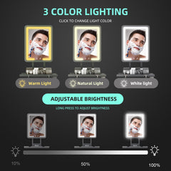 BGick lighted anti fog shower mirror dimmable brightness with memory function