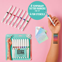 BIC BodyMark markers on the skin show quick-dry ink benefits.