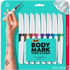 BIC BodyMark fine-tip markers provide precise temporary body art.