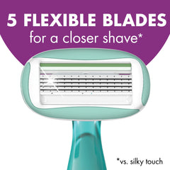 BIC Soleil 5 Sensitive razor moisture-strips with aloe for gentle glide.