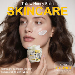 BIETCR whipped tallow honey balm texture swatch demonstrates fast-absorbing hydration for daily use.