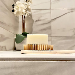 Big Crazy Buffalo Buff Bar shaving slick-glide closeup highlights smooth shave.