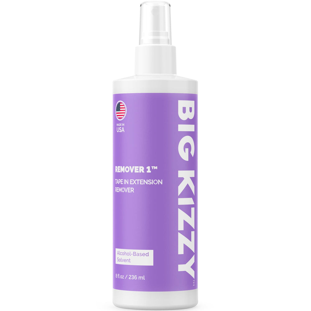 Big Kizzy Remover 1 bottle front view for fast tape-in removal.