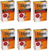 Bigen permanent powder hair color 59 Oriental Black pack of six prepares vibrant, natural-looking gray coverage.