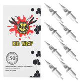 BIGWASP 50pcs mixed tattoo needle cartridges, round liner, for precise lining and smooth ink flow.
