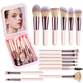 BIKCANP travel makeup brush set in pink for on-the-go makeup