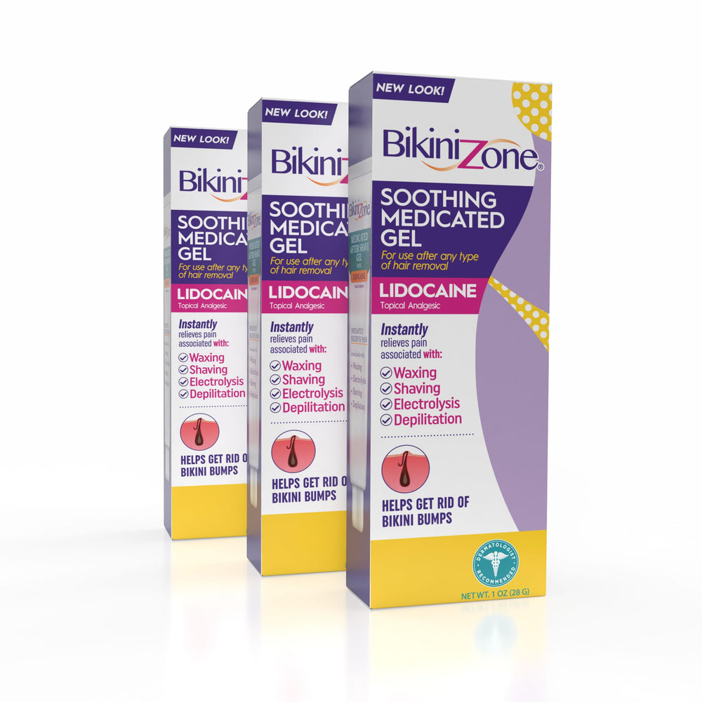 Bikini Zone medicated after shave gel tube ready for post-shave relief