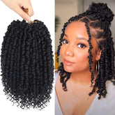 Bileaf Passion Twist crochet hair 10in front view for quick lightweight installation.
