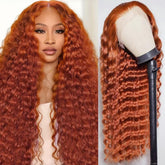 Bilisar 30-inch ginger wig deep-wave lace-front for natural hairline and versatile styling