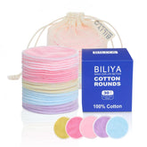 BILIYA bamboo fiber makeup remover pads close-up, gentle on sensitive skin