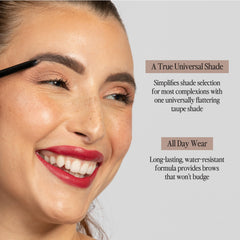Billion Dollar Brows universal pencil demonstrates easy define-fill for quick mornings
