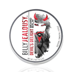 Billy Jealousy Devil's Delight beard balm jar for rich moisture and soft beard.