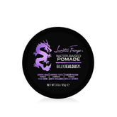 Billy Jealousy Lunatic Fringe pomade tin close-up shows strong hold and high shine