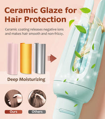 BILITOK Auto Hair Curler temperature control highlights 140–200°C customization for hair types.