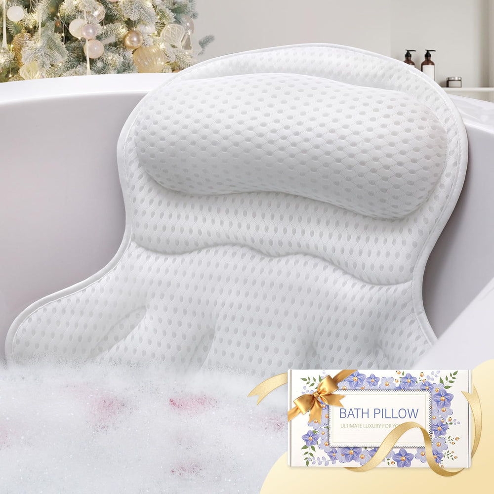 Binobella Bath Pillow provides head and neck support for a relaxing soak.