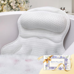 Binobella Bath Pillow provides head and neck support for a relaxing soak.