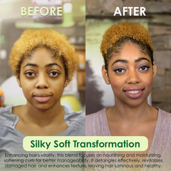 Biocare Curls & Naturals curly hair before-after shows definition.