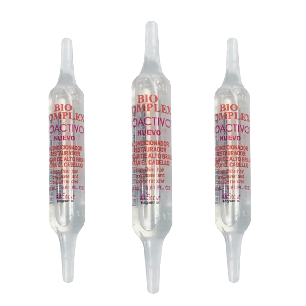Bio Complex Bioactivo High Shine packaging front shows compact 3-pack for on-the-go care