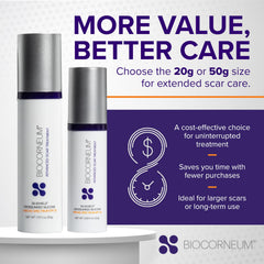 BIOCORNEUM before-after closeup highlights texture improvement over time.