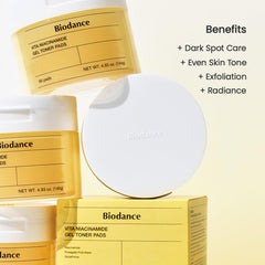BIODANCE pad in hand being wiped on cheek, easy daily application
