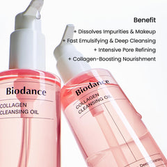 BIODANCE ingredients display with jojoba grape moringa seeds, highlighting natural nourishment