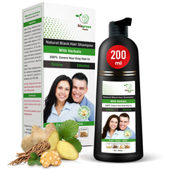 BIOGREEN ROOTS ammonia-free shampoo bottle being poured for gentle at-home color