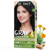 BioHueZ permanent dye bottle 1B Obsidian Noir delivers bold gray coverage and lasting depth
