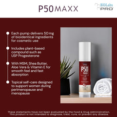 BIOLABS PRO P50 Maxx Cream ingredients label emphasizing natural, allergen-friendly components.