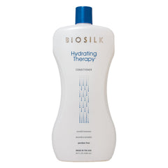 BioSilk Hydrating Therapy Conditioner bottle shows creamy moisture for smooth, manageable hair.