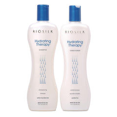 BioSilk Hydrating Therapy Shampoo bottle closeup for smoother, moisturized hair