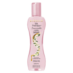 BioSilk Irresistible leave-in bottle shows moisture boost for all hair types.