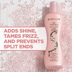 BioSilk Irresistible Shampoo lather improves manageability and ease of detangling.