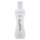 BioSilk Silk Therapy Original bottle showcases a lightweight leave-in treatment for shiny hair.