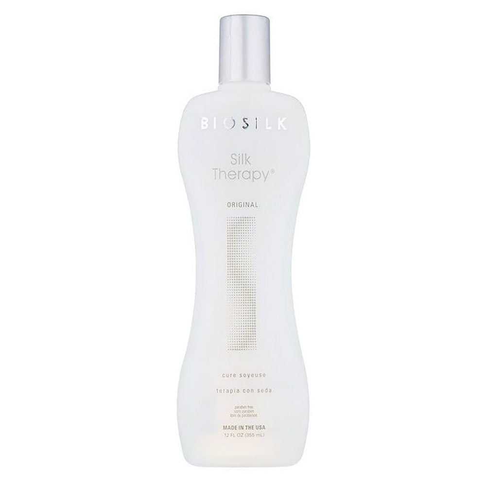 BioSilk Silk Therapy Serum Original bottle provides silky, frizz-control styling for all hair types