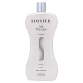 BioSilk Silk Therapy Shampoo bottle front demonstrates premium packaging for glossy, healthy-looking hair