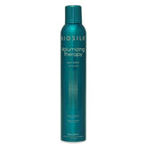 BioSilk Volumizing Therapy strong hold hair spray bottle shows lift for all day body.