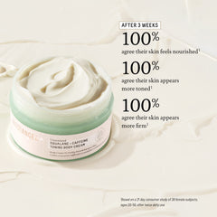 Biossance Squalane + Caffeine Toning Cream swirl shows rich, fast-absorbing texture.
