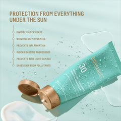 Biossance Squalane Zinc sunscreen pump-dispense bottle, easy on-the-go reapplication and hydration