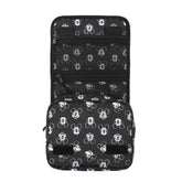 Bioworld Disney Mickey Heads toiletry bag closed demonstrates compact travel organization for on-the-go trips