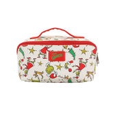 Bioworld The Grinch cosmetic bag all-over print design for festive Grinch style.